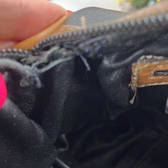 Fendi 1925 Pequin Boston Brown Tan Stripe Vintage Leather Handle Satchel Bag - Picture 15 of 16